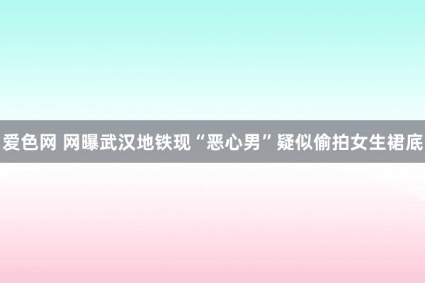 爱色网 网曝武汉地铁现“恶心男”疑似偷拍女生裙底