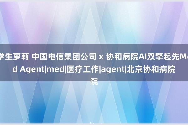 学生萝莉 中国电信集团公司 x 协和病院AI双擎起先Med Agent|med|医疗工作|agent|北京协和病院