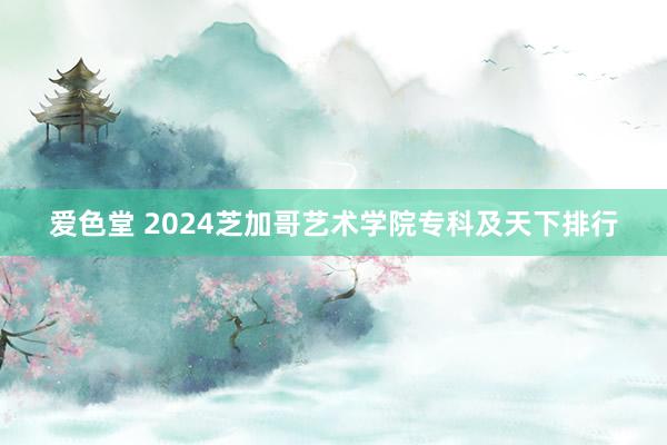 爱色堂 2024芝加哥艺术学院专科及天下排行
