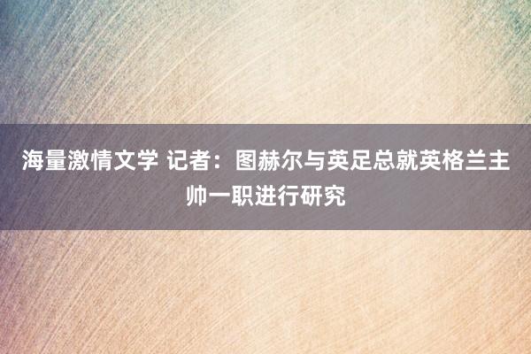 海量激情文学 记者：图赫尔与英足总就英格兰主帅一职进行研究